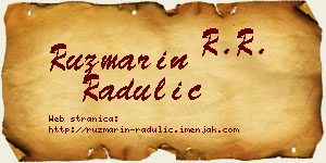 Ruzmarin Radulić vizit kartica